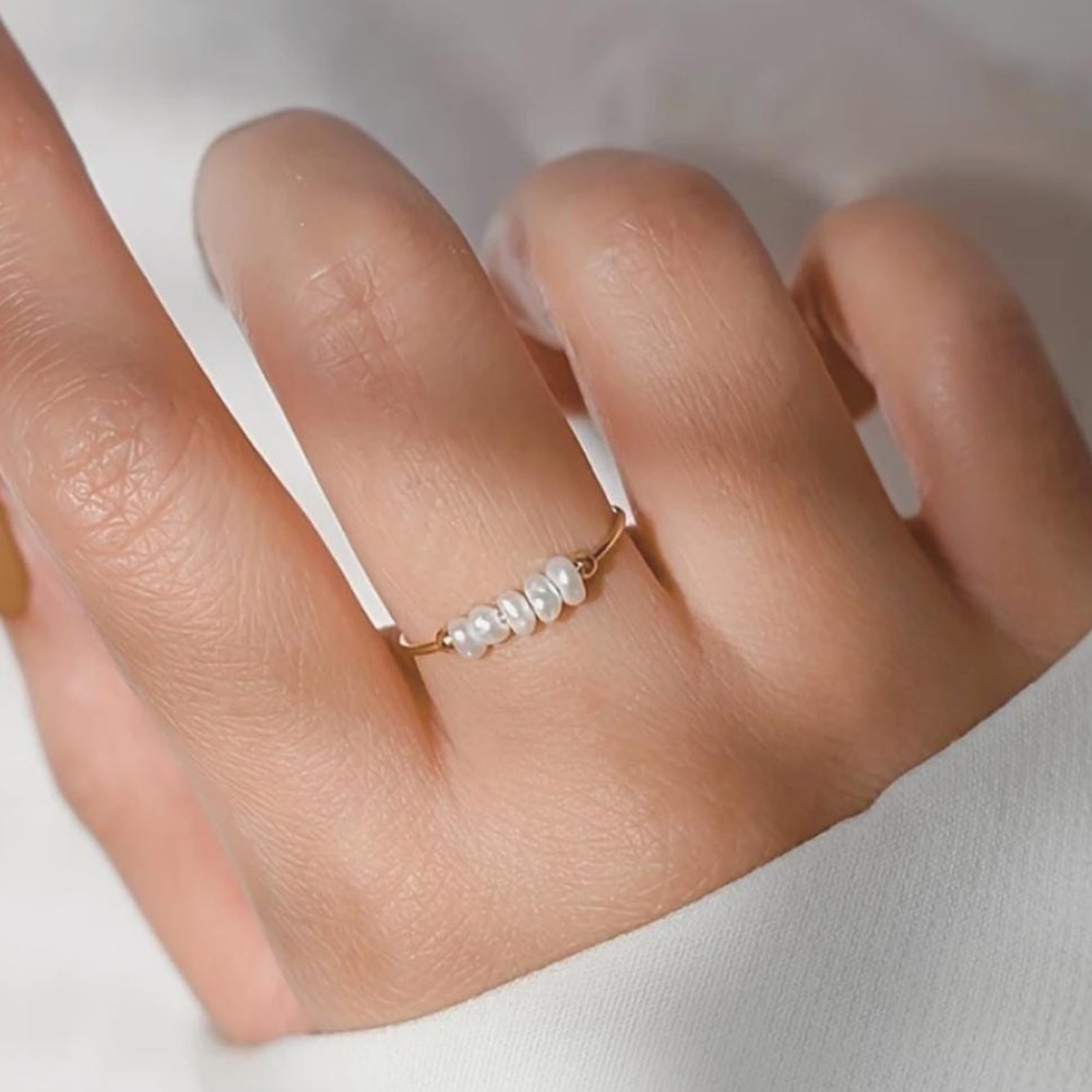 Gold Pearl Accent Ring
